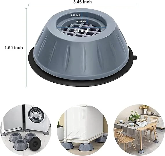 Anti Vibration Pads for Washing Machine | Shock Absorber Feet Pads with Suction Cup | Noise Cancelling Non Slip Plastic Support| Pack of 4 image 3