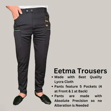  Men’s Lycra Trousers Pack of 2 | Soft Blend Casual & Regular Wear | Comfortable, Durable | Perfect for Summer | India thumbnail 3