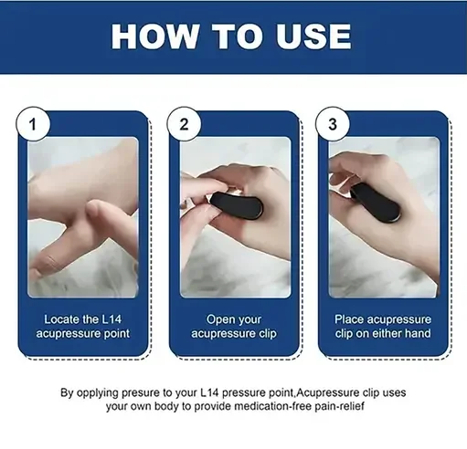 EELHOE | Acupressure Clip for Sugar Control, Headache & Migraine Relief | 2 Pack LI4 Blood Sugar Regulation Clip | Portable Diabetic Stress‑Relief Tool image 2