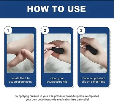 EELHOE | Acupressure Clip for Sugar Control, Headache & Migraine Relief | 2 Pack LI4 Blood Sugar Regulation Clip | Portable Diabetic Stress‑Relief Tool thumbnail 1