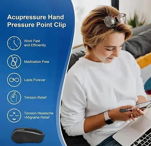 EELHOE | Acupressure Clip for Sugar Control, Headache & Migraine Relief | 2 Pack LI4 Blood Sugar Regulation Clip | Portable Diabetic Stress‑Relief Tool image 4