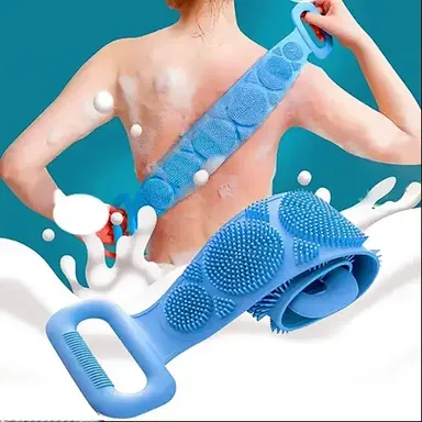 CleanEase Bath Belt | 2 in 1 Back Scrubber with Bristles & Loofah | Silicone Exfoliating Body Brush for Men & Women