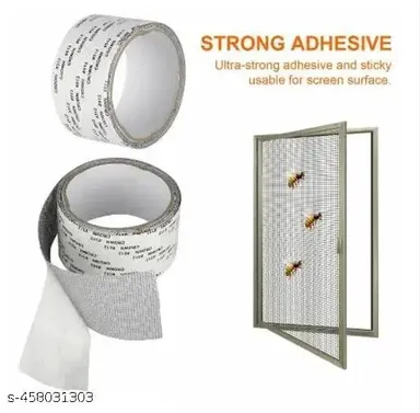 Window Screen Repair Tape | Strong Adhesive Waterproof Mesh | Fiberglass Patch Tape 200cm x 5cm for Patio & Door Screen Repair thumbnail 2