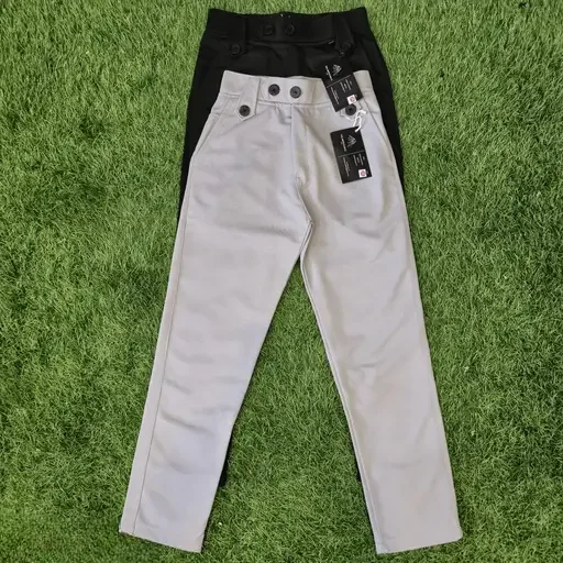 Impeccable Fit | Kids Trousers Pack of 2 | Soft Cotton Blend, Stylish Pants for Boys & Girls, Comfortable Elastic Waist | Daily Wear Bottoms image 1