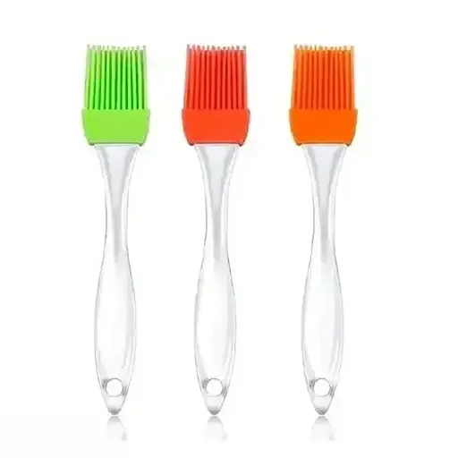 Kelby Silicone Oil Brush Set | 3 Piece Multicolor Pastry & Grilling Brush Set | Heat Resistant & Dishwasher Safe | Ideal for Tandoor & BBQ Cooking image 1
