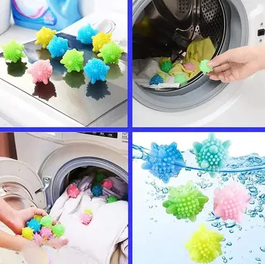Kelby Corona Washing Machine Balls | Reusable Tangle Free Eco Friendly Laundry Scrubbing Balls | Pack of 6 | Solid Colorful Design | Ideal for All Fabric Types thumbnail 1