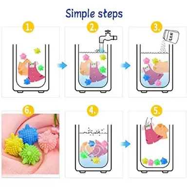 Kelby Corona Washing Machine Balls | Reusable Tangle Free Eco Friendly Laundry Scrubbing Balls | Pack of 6 | Solid Colorful Design | Ideal for All Fabric Types thumbnail 3