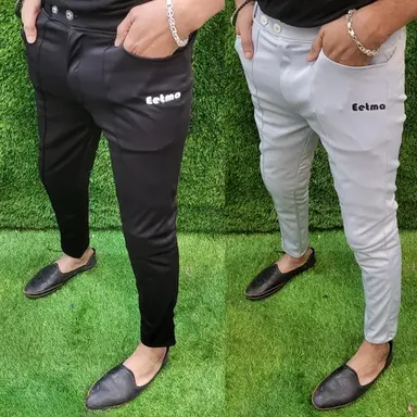 Eetma | Men Twill Lycra Jogger Pants Pack of 2, Soft Stretch Gym & Casual Lower thumbnail 0