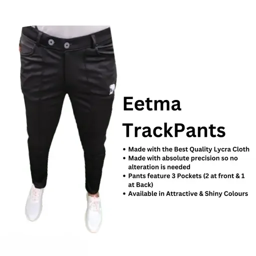 Eetma Men's Lycra Blend Track Pants | Stylish Jogger Pants | Olive & Wine Combo | Pack of 2 | Slim Fit | Gym| Yoga, Running|Casual Wear image 2