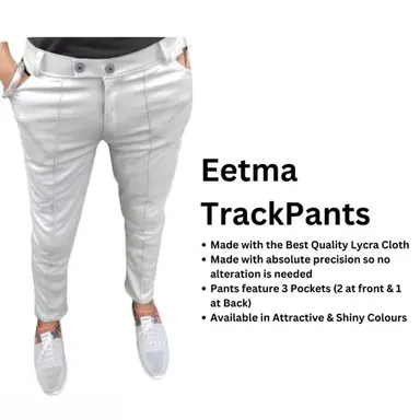 Eetma Men's Lycra Blend Track Pants | Stylish Jogger Pants | Olive & Wine Combo | Pack of 2 | Slim Fit | Gym| Yoga, Running|Casual Wear thumbnail 2