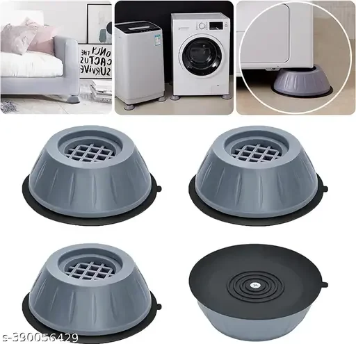 Kelby Refrigerator Stand | Washing Machine Stand | Furniture Base Stand | Anti Vibration Pads | Pack of 4 | Grey | Medium | Indian Homes image 1
