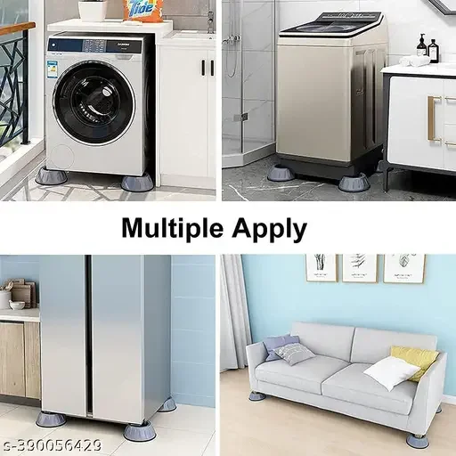 Kelby Refrigerator Stand | Washing Machine Stand | Furniture Base Stand | Anti Vibration Pads | Pack of 4 | Grey | Medium | Indian Homes image 3