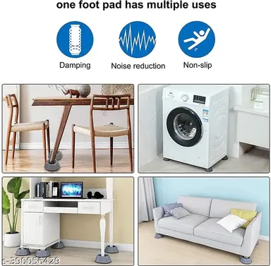 Kelby Refrigerator Stand | Washing Machine Stand | Furniture Base Stand | Anti Vibration Pads | Pack of 4 | Grey | Medium | Indian Homes thumbnail 3