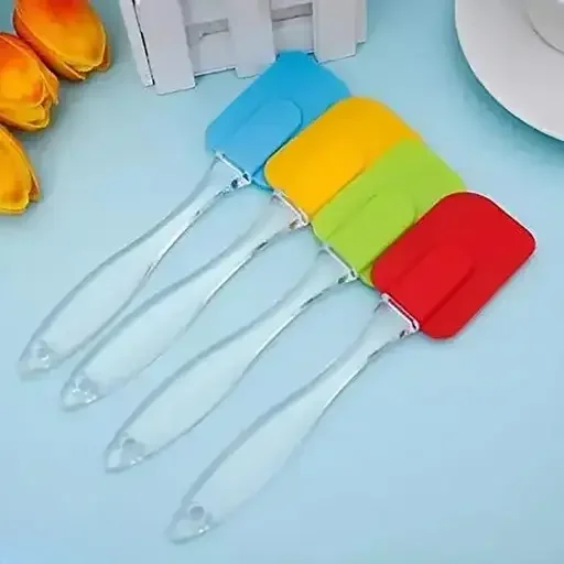 BeeDuck Silicone Spatulas Set | Heat Resistant Heavy Duty Rubber Commercial Grade | 2 Pieces for Indian Kitchens image 1