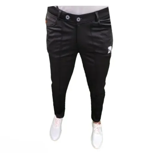 Men’s Lycra Track Pants | Jogging & Gym Pants | Green-Black Combo Pack of 2 | Stylish & Breathable Lower Jogger Pants image 2