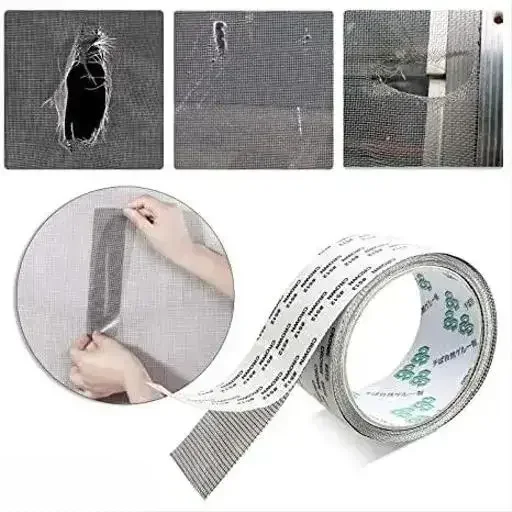 Net Repair Tape | Window Screen Repair Tape Waterproof Mesh Patch | Strong Adhesive Fiberglass Tape | Heavy Duty Screen Repair 200cm x 5cm, for Doors & Windows | DIY Mosquito Net Fix image 1