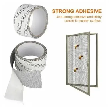 Net Repair Tape | Window Screen Repair Tape Waterproof Mesh Patch | Strong Adhesive Fiberglass Tape | Heavy Duty Screen Repair 200cm x 5cm, for Doors & Windows | DIY Mosquito Net Fix thumbnail 2