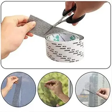 Net Repair Tape | Window Screen Repair Tape Waterproof Mesh Patch | Strong Adhesive Fiberglass Tape | Heavy Duty Screen Repair 200cm x 5cm, for Doors & Windows | DIY Mosquito Net Fix thumbnail 3