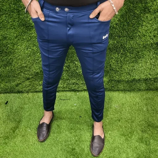 Men's Lycra Trackpant | Stylish Gymwear, Zipper Pocket Trackpant | Adjustable Waistband | Casual & Workout Wear | Breathable Fabric image 2