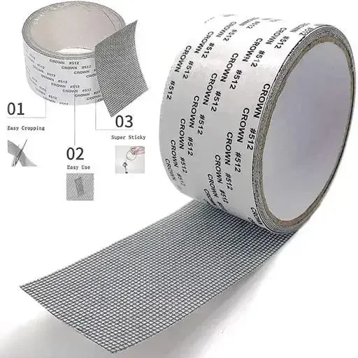 Fiberglass Window Screen Repair Tape | Self Adhesive Patch Roll Heavy Duty Tear Resistant Waterproof Mesh | Door & Window Screen Repair Kit image 1