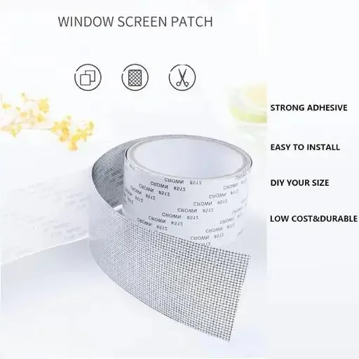 Fiberglass Window Screen Repair Tape | Self Adhesive Patch Roll Heavy Duty Tear Resistant Waterproof Mesh | Door & Window Screen Repair Kit image 3