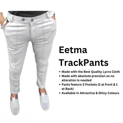 Men's Lycra Blend Track Pants | Stylish Joggers for Gym, Running & Yoga | Grey & Light Green | Regular Fit | Comfortable & Durable image 2