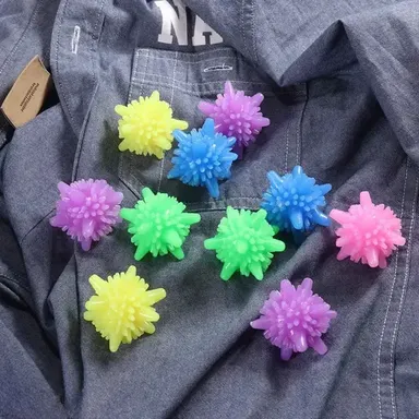 Kelby Pack of 10 Reusable Washer Balls | Eco Friendly Tangle Free Laundry Scrubbing Balls | Solid Colorful Silicone Laundry Washing Balls