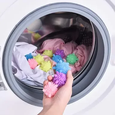 Kelby Pack of 10 Reusable Washer Balls | Eco Friendly Tangle Free Laundry Scrubbing Balls | Solid Colorful Silicone Laundry Washing Balls thumbnail 1