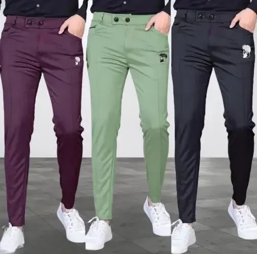 Eetma lycra jogger track pant pack of 3 | slim fit gym running casual image 1