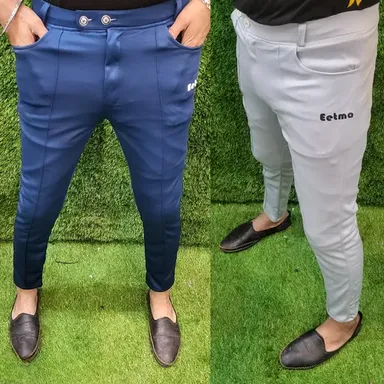Eetma Men's Lycra Blend Jogger Pants | Stylish & Comfortable | Pack of 2 thumbnail 0