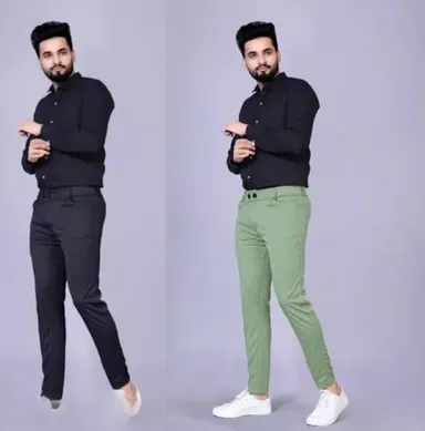 Eetma! Men Jogger Pants | Lycra Blend, Slim Fit, Black & Light Green | Gym, Running, Yoga, Casual Wear | Sizes 28–34 thumbnail 3
