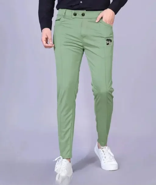 Eetma! Men Jogger Pants | Lycra Blend, Slim Fit, Black & Light Green | Gym, Running, Yoga, Casual Wear | Sizes 28–34 image 3