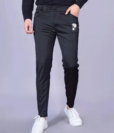 Eetma! Men Jogger Pants | Lycra Blend, Slim Fit, Black & Light Green | Gym, Running, Yoga, Casual Wear | Sizes 28–34 thumbnail 1
