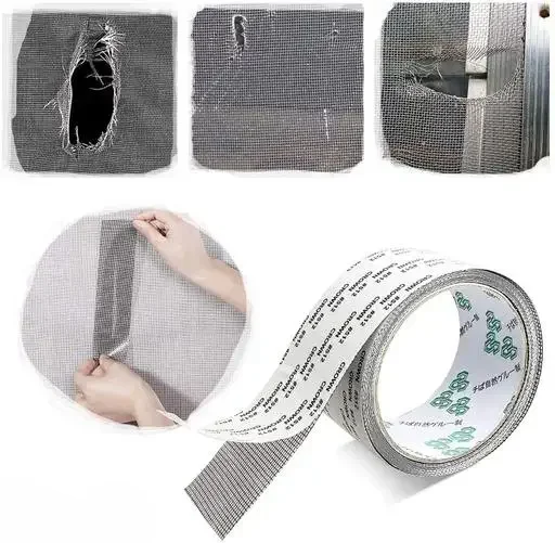 Window Screen Repair Tape | Waterproof & Strong Adhesive Mesh Tape for Door Tears & Holes | 200cm x 5cm | Black Color image 2