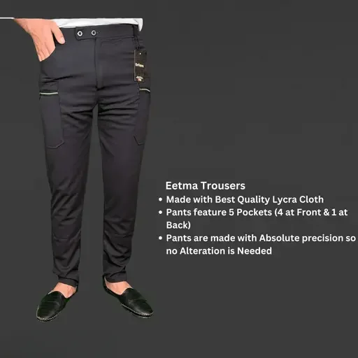 men’s lycra blend trousers | stylish casual wear pack of 2 image 2