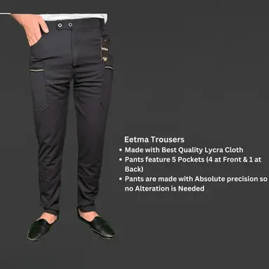men’s lycra blend trousers | stylish casual wear pack of 2 thumbnail 1