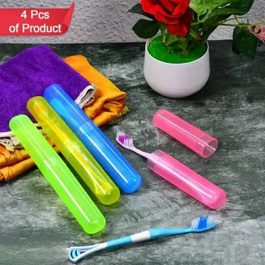 Kelby Travel Toothbrush Capsule | Food‑Grade Plastic Travel Case | Compact Hygienic Holder | Red Travel Toothbrush Case for Backpacking thumbnail 0