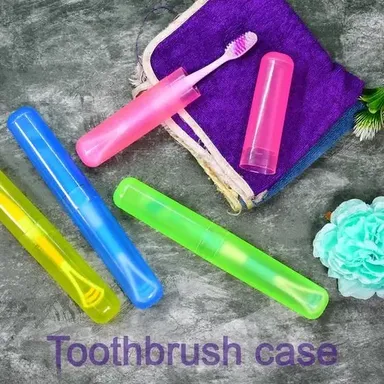Kelby Travel Toothbrush Capsule | Food‑Grade Plastic Travel Case | Compact Hygienic Holder | Red Travel Toothbrush Case for Backpacking thumbnail 1