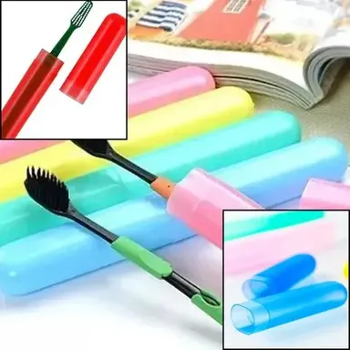 Kelby Travel Toothbrush Capsule | Food‑Grade Plastic Travel Case | Compact Hygienic Holder | Red Travel Toothbrush Case for Backpacking thumbnail 3
