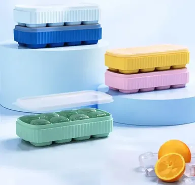 Unique Big Size Silicone Ice Cube Tray |Slow‑Melting Jumbo Ice Mold for Cocktails & Beverages, Food‑Grade, Assorted Colors thumbnail 1