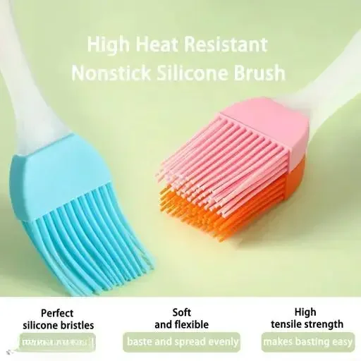 Kelby Silicone Pastry Brush & Spatula Set | Heat‑Resistant BPA‑Free Silicone Brush for Cooking Baking Grilling | Pack of 2, Multicolor image 2