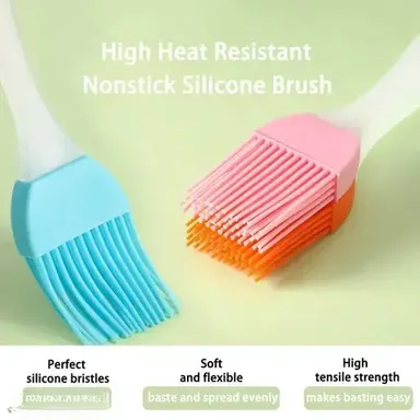 Kelby Silicone Pastry Brush & Spatula Set | Heat‑Resistant BPA‑Free Silicone Brush for Cooking Baking Grilling | Pack of 2, Multicolor thumbnail 1
