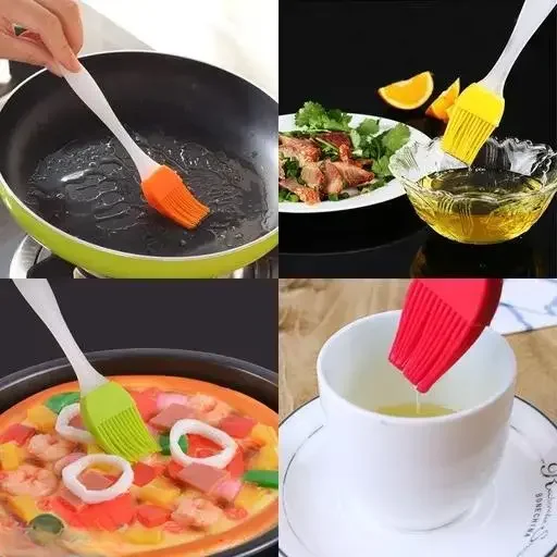 Kelby Silicone Pastry Brush & Spatula Set | Heat‑Resistant BPA‑Free Silicone Brush for Cooking Baking Grilling | Pack of 2, Multicolor image 3