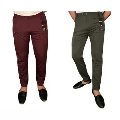 Eetma Men Lycra Track Pants Combo (Pack of 2) | Stylish & Stretchable Lower Pants | Daily Wear & Gym Use | Affordable Casual Wear for Men thumbnail 0