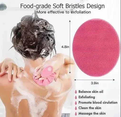 Kelby Silicone Body Scrubber | Shower Cleansing Brush | Non-Slip Grip | Unisex Bath Brush for Sensitive Skin, Travel, Baby & Daily Use | Eco-Friendly, Durable | 1Pc image 2