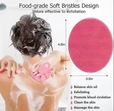 Kelby Silicone Body Scrubber | Shower Cleansing Brush | Non-Slip Grip | Unisex Bath Brush for Sensitive Skin, Travel, Baby & Daily Use | Eco-Friendly, Durable | 1Pc thumbnail 1