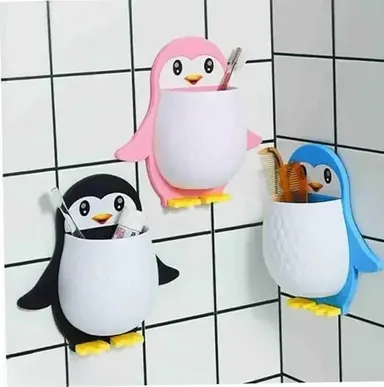 penguin toothbrush holder for kids bathroom | penguin corn organizer.  thumbnail 0