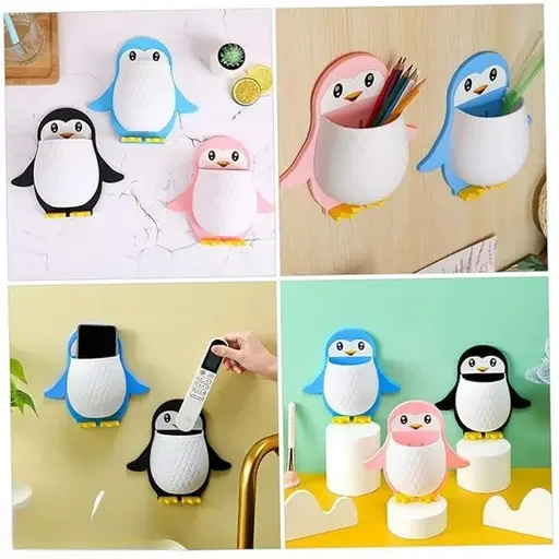 penguin toothbrush holder for kids bathroom | penguin corn organizer.  image 3