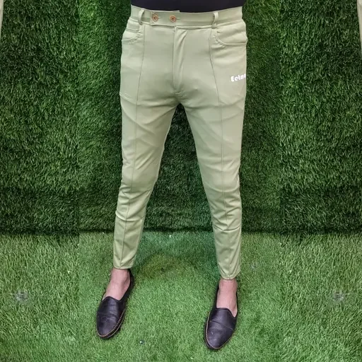 Men Jogger Pants Combo Pack | Slim Fit Lycra Blend | Gym, Running & Casual Wear | Zipper Pockets | Soft, Comfortable | Pack of 2 Wine & Pista | Stylish Lower Pants image 2