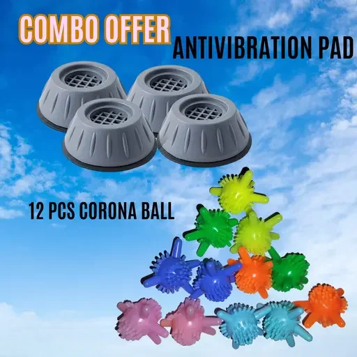 Washing Machine Antivibration Pads | Reusable Washing Balls for Delicate Clothes | Noise Reduction Eco-Friendly Laundry Accessories image 1